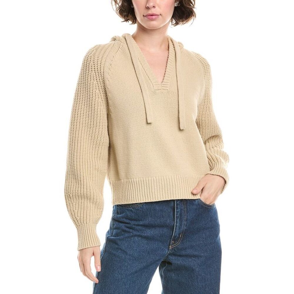 Madewell Open Neck Rib Knit Hooded Sweater